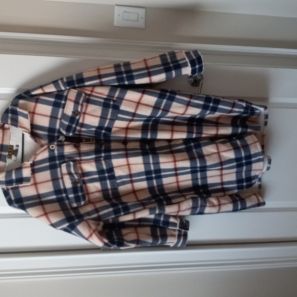 Plaid Fleece Long Sweater